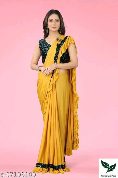 Lycra Ready to Wear Saree with Sequence Blouse for Women uploaded by Rosales General Gtore on 1/17/2022