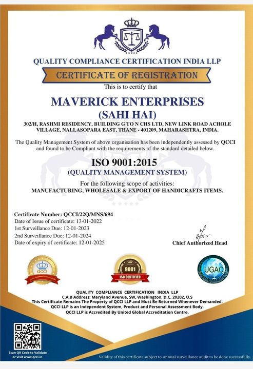 Post image We Received ISO Certificate For Quality Assurance.....#sahihaistore #100%quality #purecopper