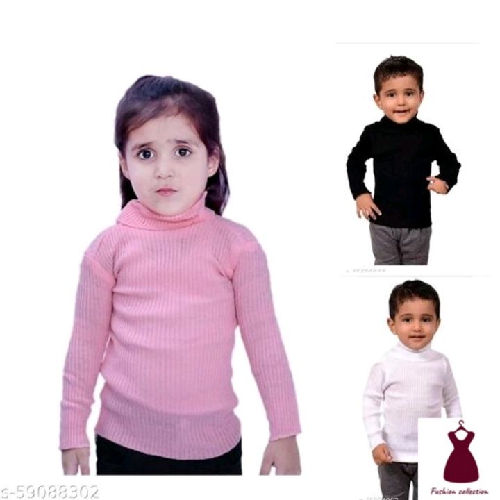 Post image Sweaters DADNI FASHION Girls &amp; Boys Wollen Warm Full Sleeves High Neck/Skivvy for WinterFabric: WoolSleeve Length: Long SleevesMultipack: 2Description: DADNI FASHION this winter with this trendy pullover top. It will keep you feeling warm and comfortable, and leave you smiling all day. With full sleeves and High neck, designed to fit any body type, it can be paired with your favourite jeans or skirt to give you a chic look. Wear your boots too and up your style quotient effortlessly.Sizes: 4-5 Years (Bust Size: 22 in, Length Size: 18 in, Hip Size: 24 in) 5-6 Years (Bust Size: 24 in, Length Size: 19 in, Hip Size: 24 in) 1-2 Years (Bust Size: 20 in, Length Size: 17 in, Hip Size: 22 in) 8-9 Years (Bust Size: 26 in, Length Size: 20 in, Hip Size: 28 in) 3-4 Years (Bust Size: 22 in, Length Size: 18 in, Hip Size: 24 in) 6-7 Years (Bust Size: 24 in, Length Size: 19 in, Hip Size: 26 in) 7-8 Years (Bust Size: 26 in, Length Size: 20 in, Hip Size: 28 in) 2-3 Years (Bust Size: 20 in, Length Size: 17 in, Hip Size: 22 in)