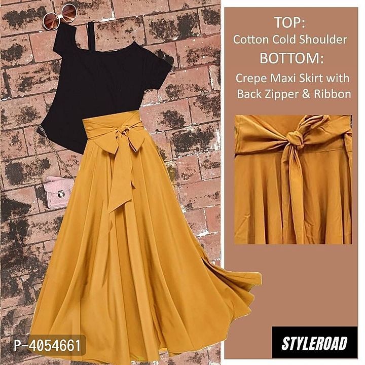 StyleRoad - Cotton Top - Crepe Skirt With back Zip
Fabric: Cotton uploaded by Top 10 product shop on 10/2/2020