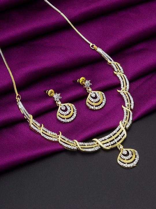 Unique Jewells Crystal Necklace Set for Women & Girls (silver & golden) uploaded by Unique jewellery on 1/18/2022