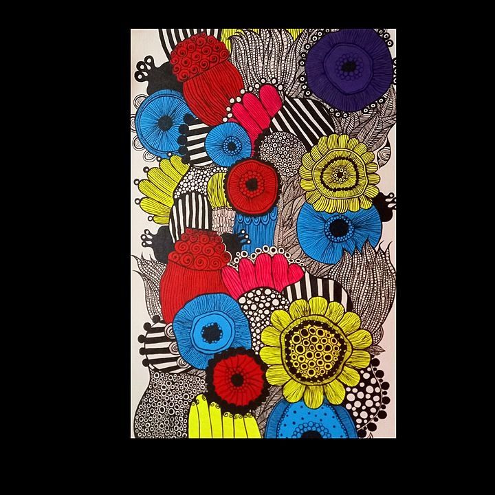 Doddle art on canvas  uploaded by Unikartcollection on 10/2/2020