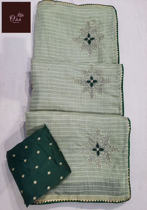 Post image New collection ✨ 💕 ✨ 
Cotton lover......................
Beautiful cutdana...pearl...ancor work butta in all over saree.................................
Beautiful Jari weaving lining in all over saree......
Contrast blouse 👚..........
Best quality 👌.................
Fast booking.....................