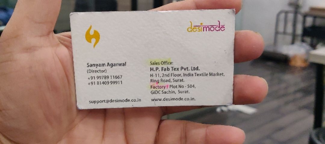 Visiting card store images of Desimode