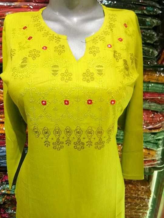 Reyon Embroidery kurtis uploaded by business on 10/2/2020