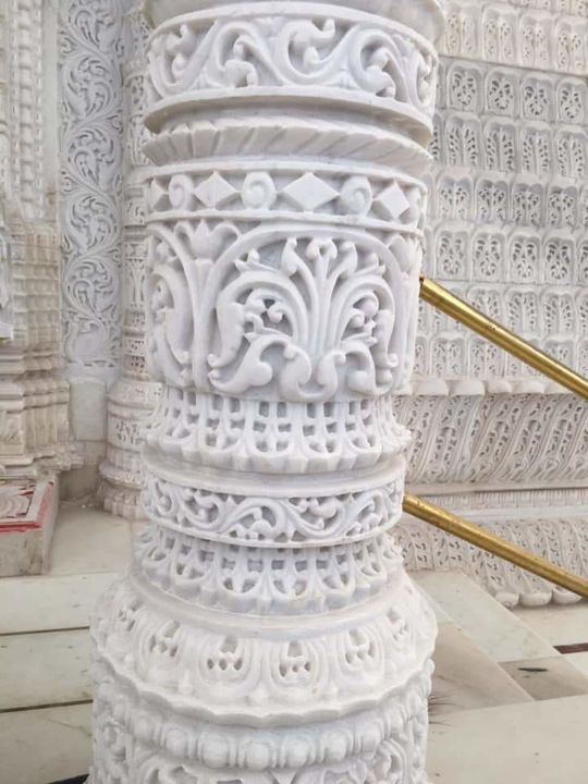Marble carved work piller uploaded by M.H.BHATI MARBLES on 1/19/2022