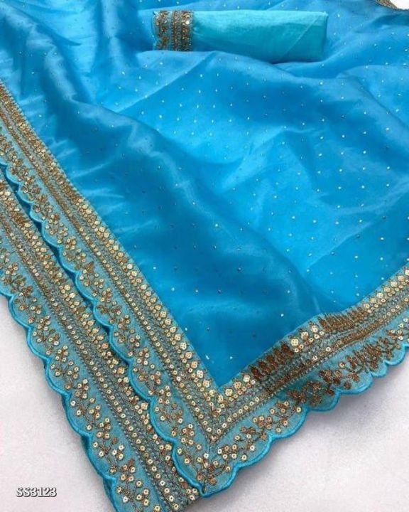 Organza daimands Saree uploaded by business on 1/20/2022