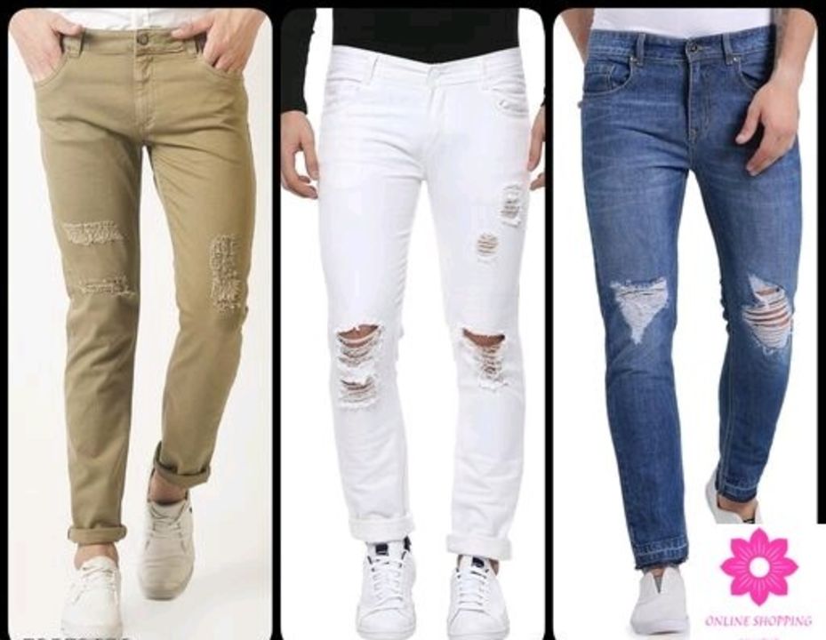 Fashionable damage men's jeans for combo uploaded by business on 1/20/2022