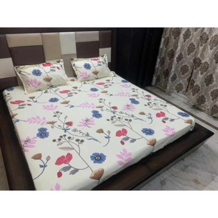 *Jay Jagannath* AANANYA HOME PRODUCT Cotton Feel Glace Cotton Elastic Fitted Printed King Size Doubl uploaded by NC Market on 1/20/2022
