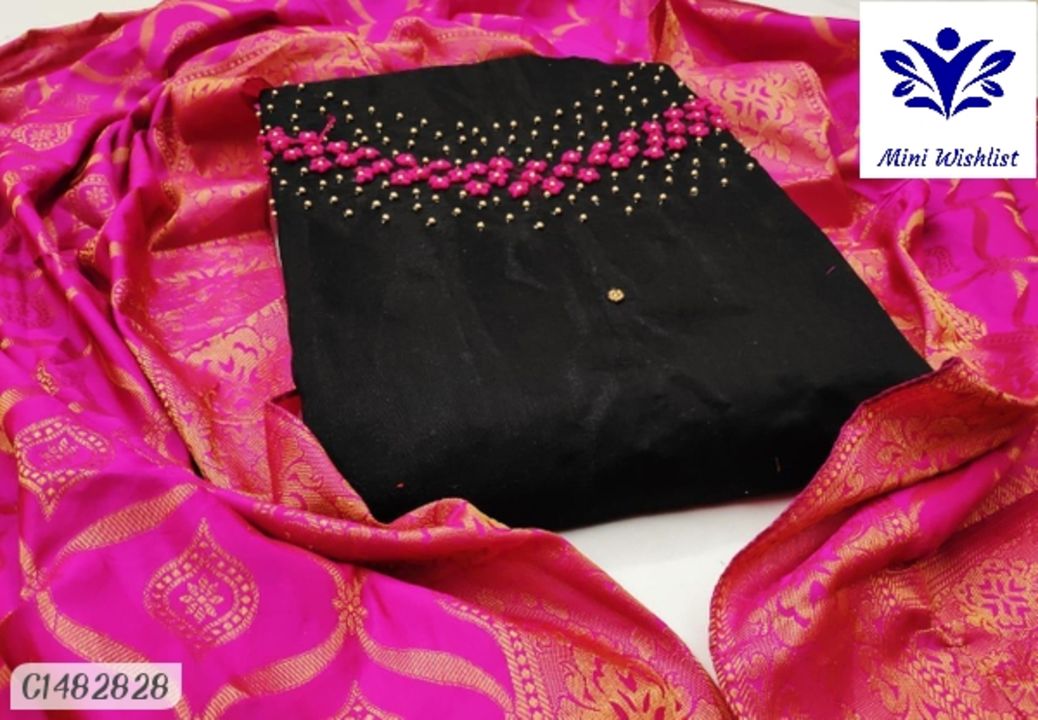 Premium Chanderi Cotton Suit With Hand Work & Jacquard Dupatta uploaded by Mini Wishlist on 1/20/2022