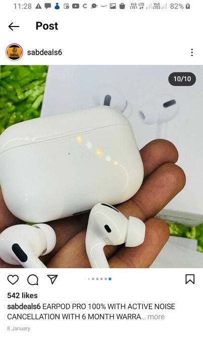 AIRPODS PRO WITH WARRANTY  uploaded by business on 1/20/2022