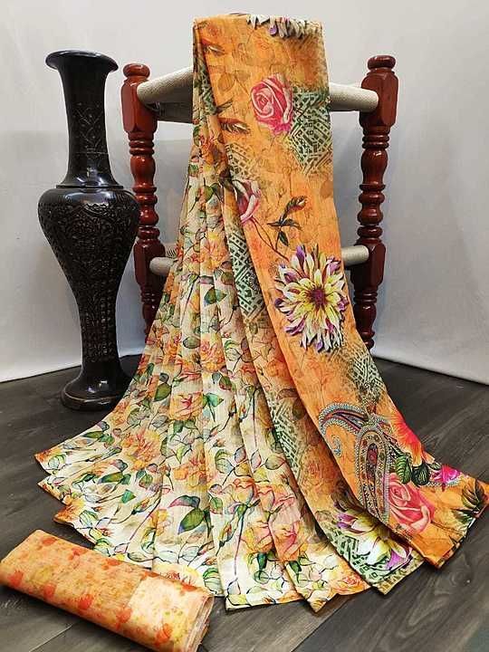 Sonaxi digital print silk saree uploaded by Shakti textiles on 10/2/2020