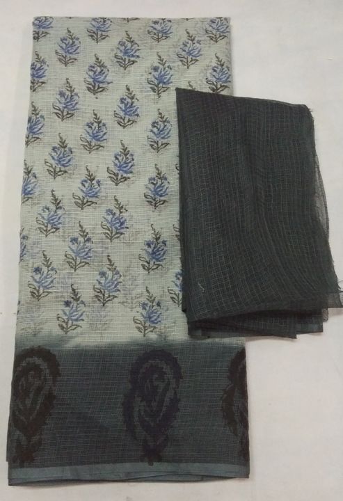 Pure kota Doria cotton printed saree uploaded by business on 1/20/2022