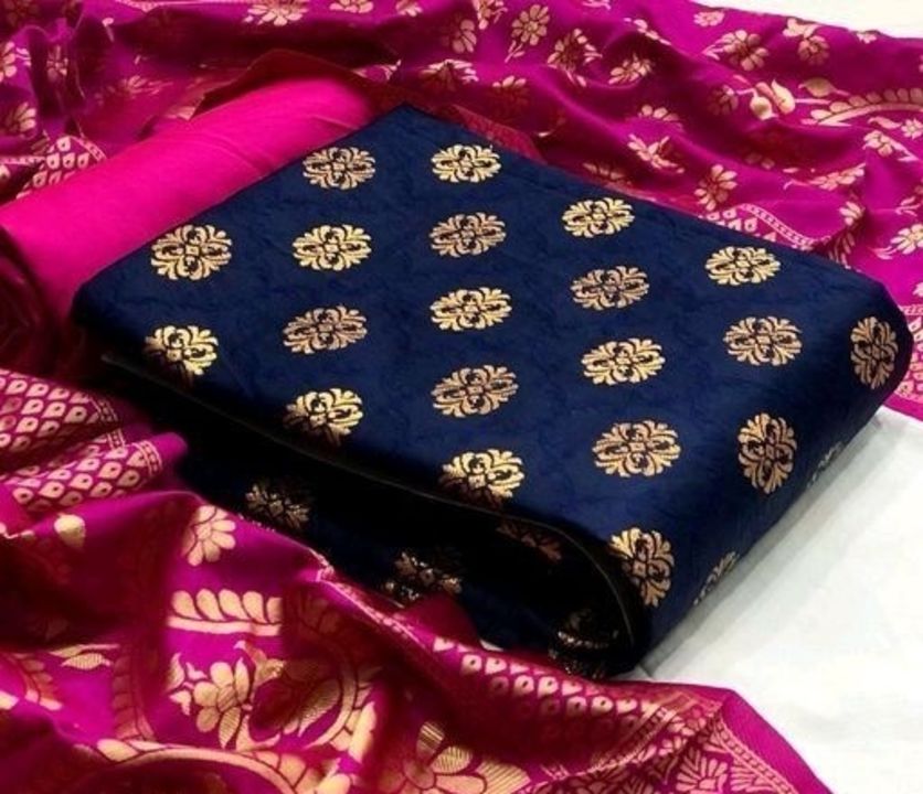 Banarasi silk dress materials uploaded by Santhijewellery & fashion on 1/20/2022