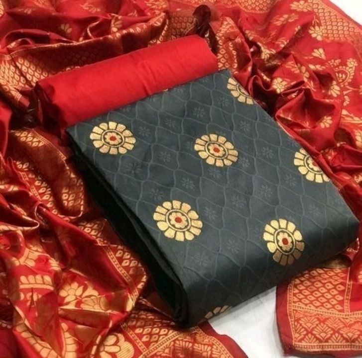 Banarasi silk dress materials uploaded by Santhijewellery & fashion on 1/20/2022