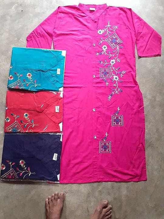 Embroidery kurti uploaded by Manju textile on 10/2/2020