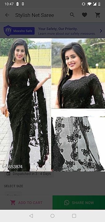 Net saree uploaded by business on 10/2/2020