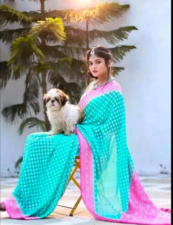 Banarasi semi GEORGETT silk uploaded by I N silk sarees manufacturer on 1/21/2022