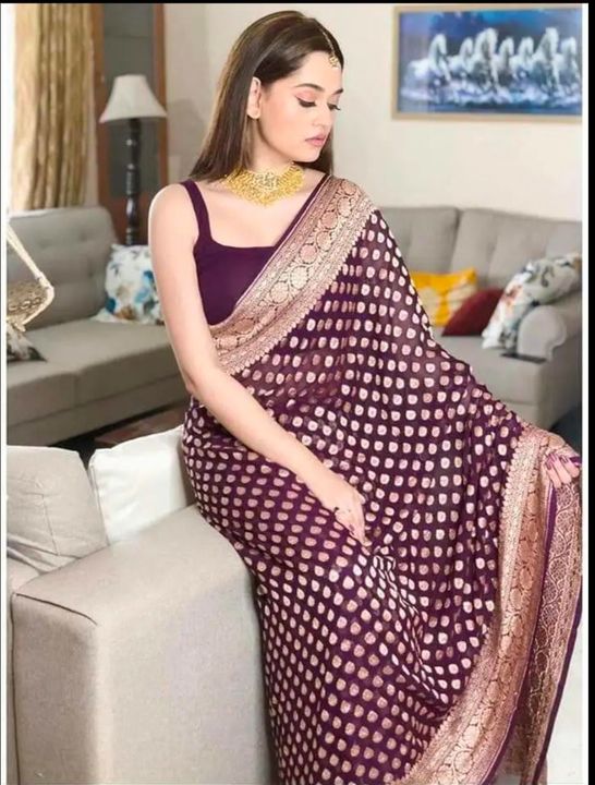 Banarasi semi GEORGETT silk uploaded by I N silk sarees manufacturer on 1/21/2022