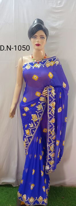 Bandhani sarees gota work uploaded by Dhanlaxmi creation on 1/21/2022