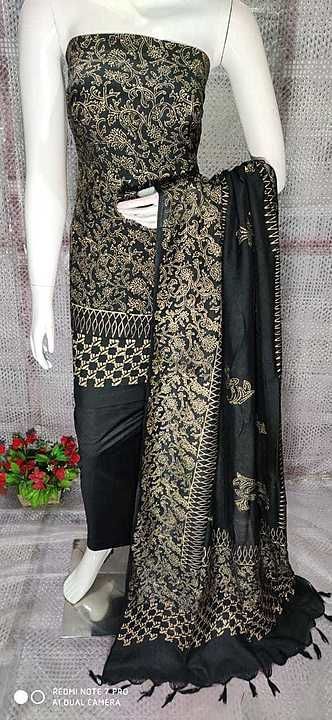 NEW COLLECTION KATAN SLUB GOLDEN PRINT SUIT  uploaded by business on 10/3/2020