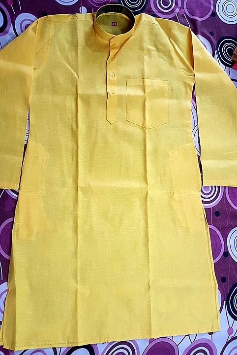 khadi yellow kurta for men uploaded by murtuza chikan handicraft on 6/10/2020
