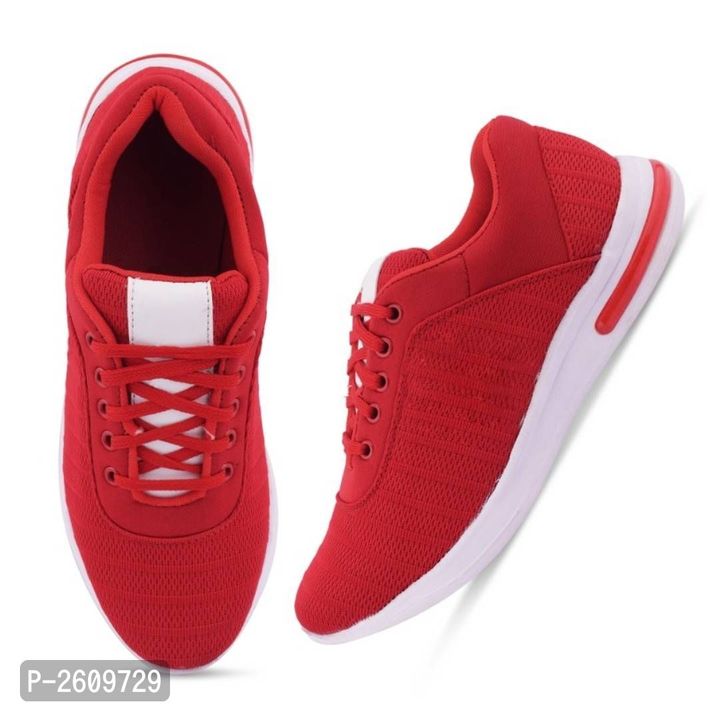 Men's Stylish Red Solid Mesh Sport Shoes uploaded by Online Shopping in India on 1/21/2022