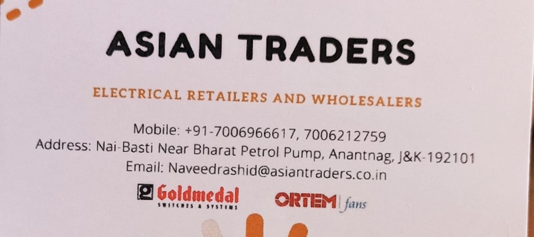 Visiting card store images of Asian Traders