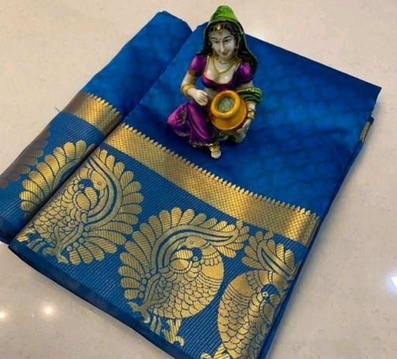 Kanjivaram silk saree with blouse big Zari Border uploaded by Santhijewellery & fashion on 1/21/2022