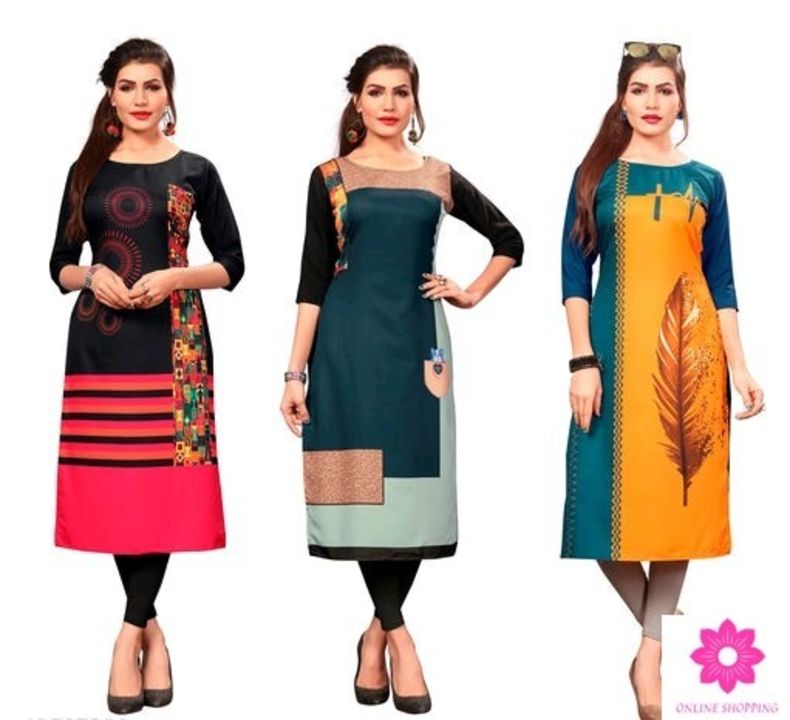 Women beautiful kurti with combo pack uploaded by business on 1/22/2022