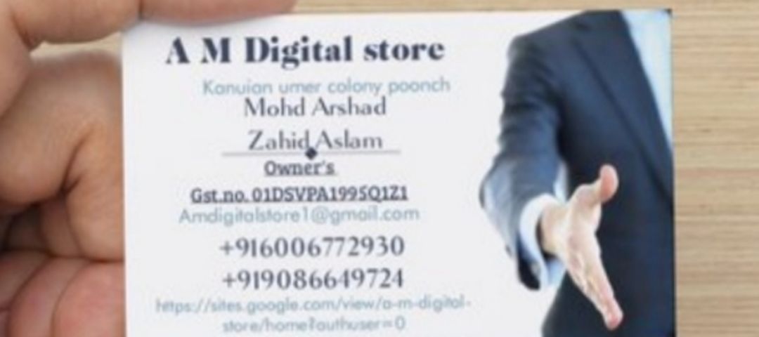 Visiting card store images of A M digital Store