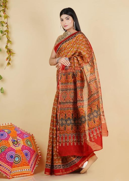 ajrakh print saree uploaded by business on 1/22/2022