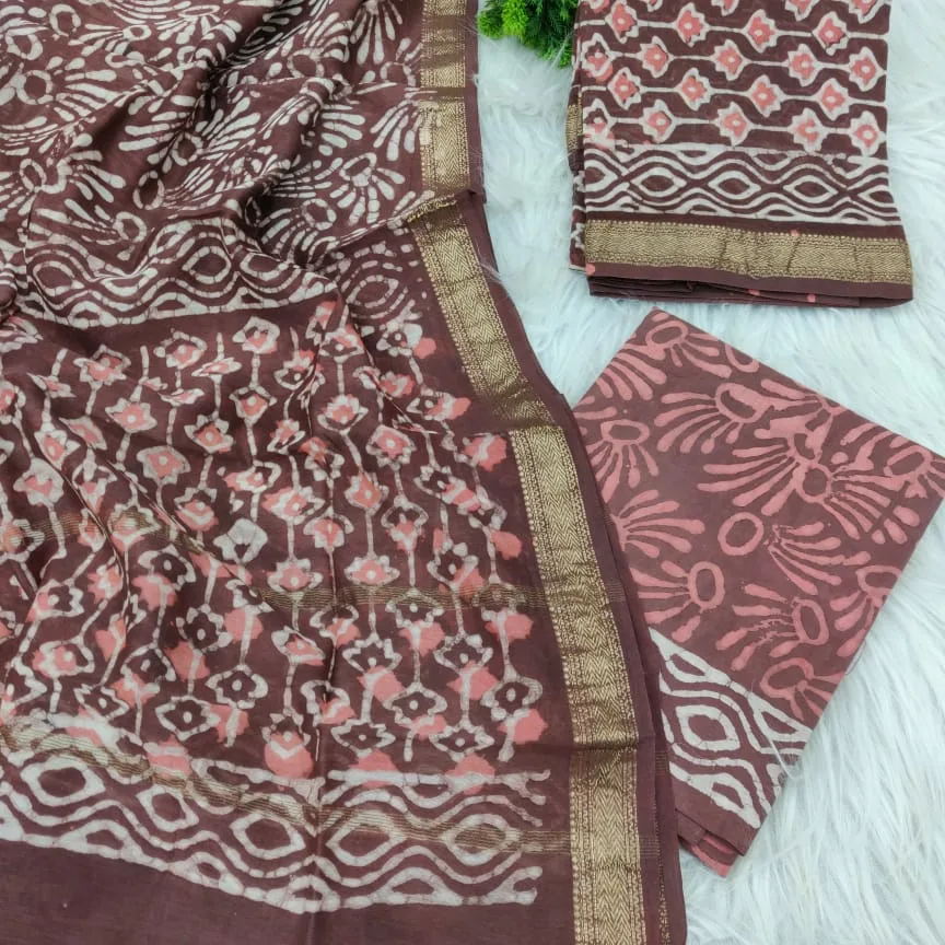 Post image 📞8619397220
https://wa.me/918619397220?text=hello

Maheshwari silk hand block printed suits with Maheshwari silk Dupatta 


All product are hand block printed . 

Top = 2.5 mtr. ( Maheshwari silk ) 
Dupatta = 2.5 mtr. ( Maheshwari silk )
Bottom = 2.5 mtr. ( Cotton. ) 
(Approx) 


. 
. 
. 
. 
. 
. 
. 
. 
. 
.
#maheshwarisilksuits #maheshwarisuits #maheshwarisilk #southcottonsuit #maheshwarisuitset #maheshwarisilksuit #maheshwaridressmaterial #maheshwaridressmaterials #puremaheshwarisilk #southindiandressmaterial #southcottonsuits #southindiandressmaterials #southindiansuits #traditionaldressmaterial #traditionaldressmaterials #southindianstyle #southindiansuit #maheshwari #linensuit #chanderisuits #cottonsuits #handblockprinted #rakshabandhan #formalsuits #festivities #festival #festivedress #linen #chanderi #bhfyp