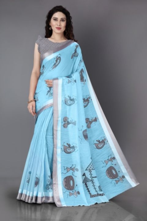 Mirchi Fashion Printed Fashion Cotton Blend, Polycotton Saree uploaded by business on 1/22/2022