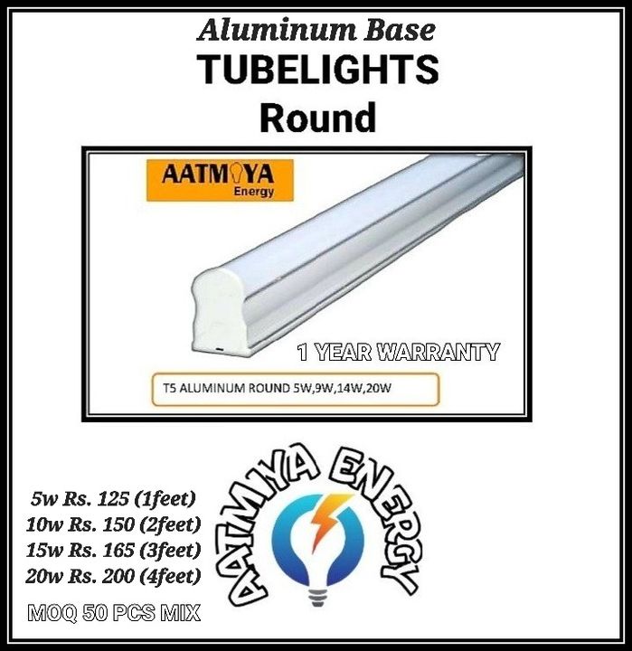 Tubelights Aluminum base Round uploaded by Aatmiya Energy on 1/22/2022