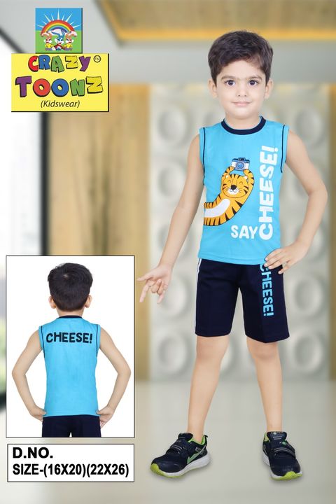 Sleeveless baba suit t-shirts and bottom set for boys uploaded by business on 1/22/2022
