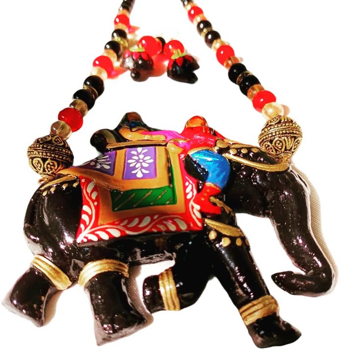 Terracotta ele neckpiece uploaded by Krishna creation on 1/22/2022