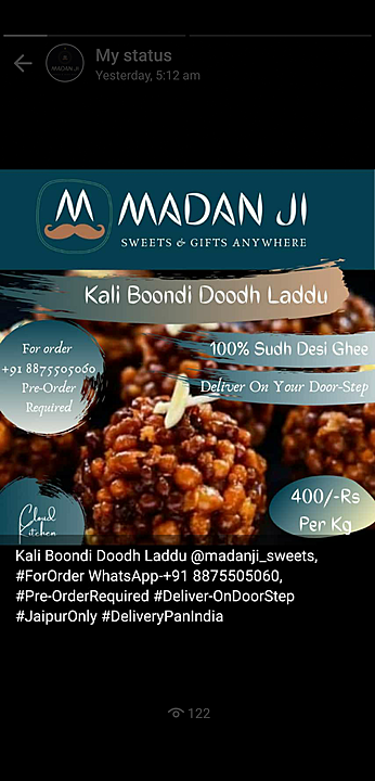 Kali Boondi Doodh Laddu  uploaded by Madan Ji Sweets & Gift on 10/3/2020