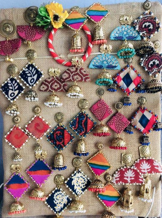 Fabric earrings (fancy trending) handicraft uploaded by Aik creation on 1/22/2022