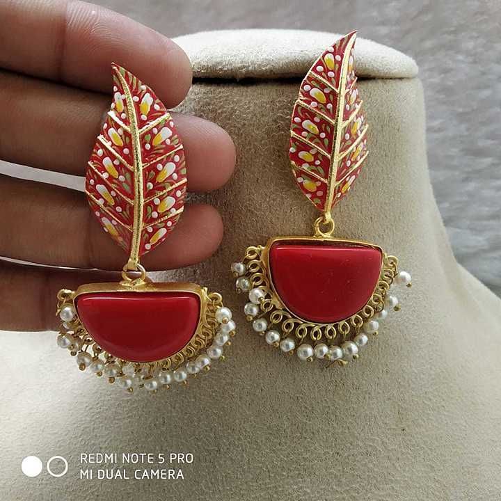 Top saling Brass based high quality enamal paint earrings uploaded by business on 6/10/2020