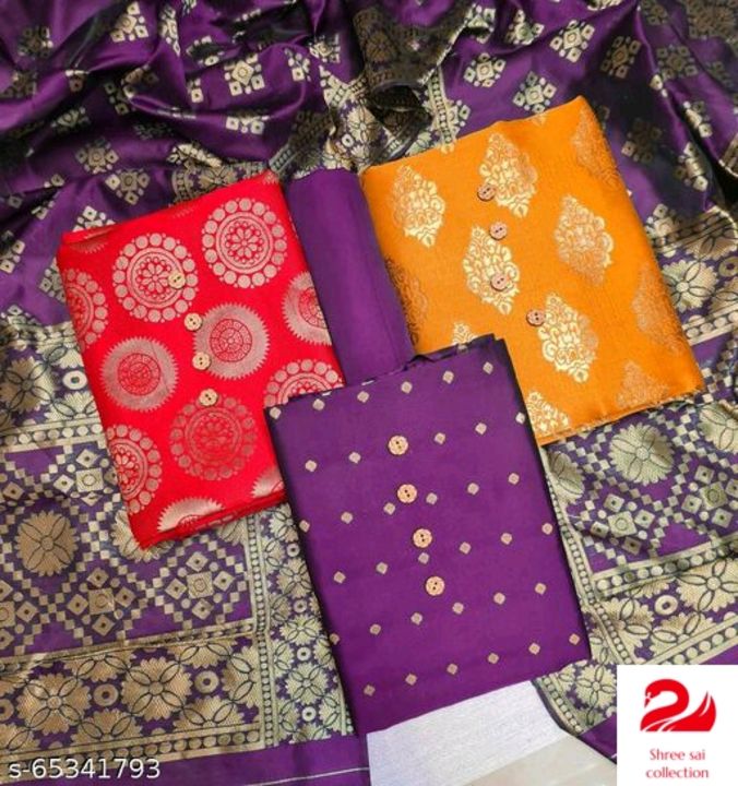 Banarashi silk dress materials uploaded by Shree Sai collection on 1/23/2022