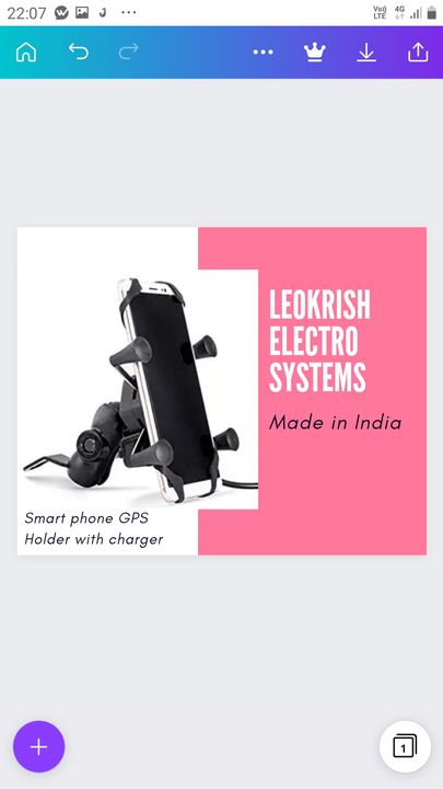 Smart phone GPS holder with charger uploaded by Leokrish Electro Systems on 1/23/2022