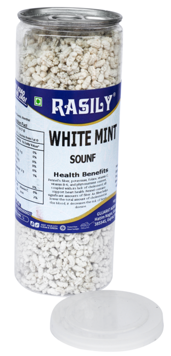Rasily white mint madrasi 200g can uploaded by Rasily supari mukhwas & confectione on 1/24/2022