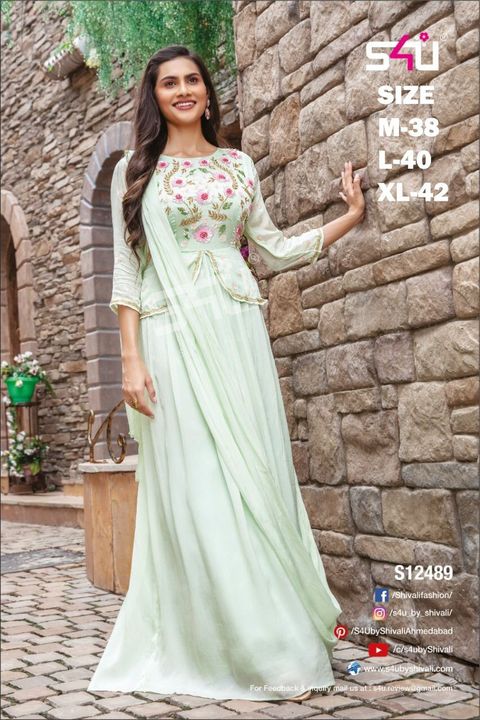 Post image *S4U NEW LAUNCHING FESTIVE DIERY VOL 9*.FABRIC - GEORGETTE,MUSLIN,SILK,.Size : S(36),M(38),L(40),XL(42)..D.NO - RATEFD901 - 2470FD917 - 3025FD918 - 3055FD921 - 3025FD922 - 3025FD923 - 2755FD924 - 2910FD1101 - 2630FD1103 - 3025FD1121 - 3199S12489 - 3199.*Ship extra All India*.Dispatch Time - SAME DAY