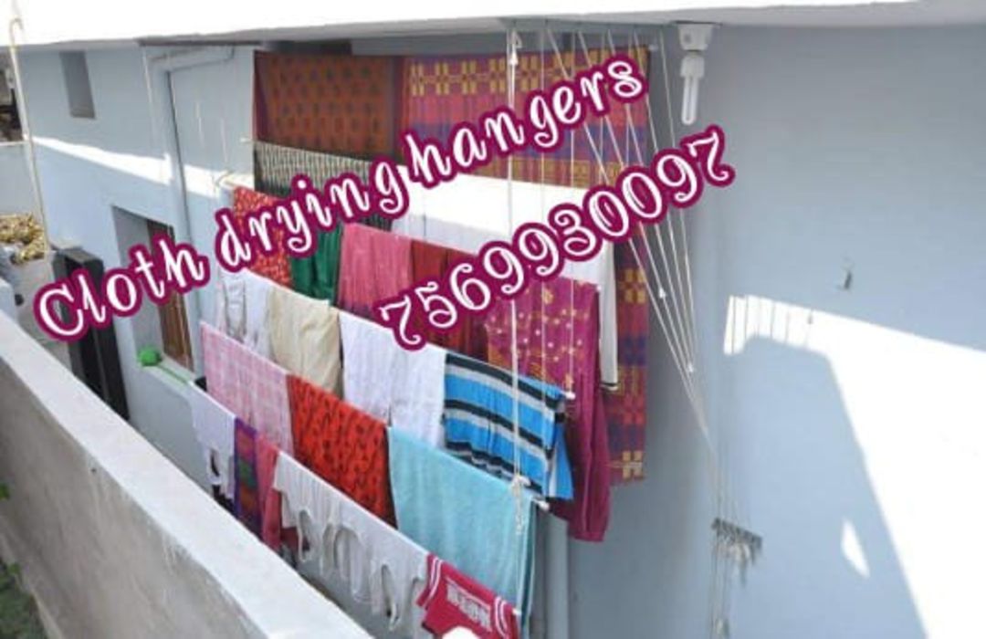 Post image Ceiling Cloth Hanger installing and services *Rope change available (Repair)• మీ బట్టలు ఆరవేయూటకు ఒక సులువైన మార్గంమీ ముందుకు తీసుకొచ్చాముతక్కువ చోటులో ఎక్కువ వినియోగం• Ceiling Hanger is a Permanent solution for drying wet clothes in Balcony &amp; Utility area.• We offer Ceiling Hangers with Luxury Dry, you can easily hang a full load on Ceiling Hangers overhead, without using any floor space at all.• - Every pipe in Ceiling Hangers can be lowered for the convenience of drying and can be mounted back up to the ceiling.• - When not in use, Ceiling Hangers is completely out-of-the-way and out of sight ; no need to fold it or store it.• - Dry your clothes with luxury and Style….• - Available Sizes : 4ft,5ft, 6ft, 7ft , 8ft
• Call or what's app for price enquiry • number 7569930097