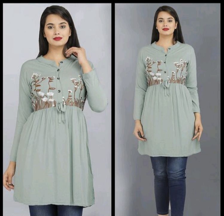 *Jay Jagannath* Designer Women's and Girl's  Embroidered Rayon Top and Tunics

*Rs.470(freeship)*
*R uploaded by NC Market on 1/24/2022