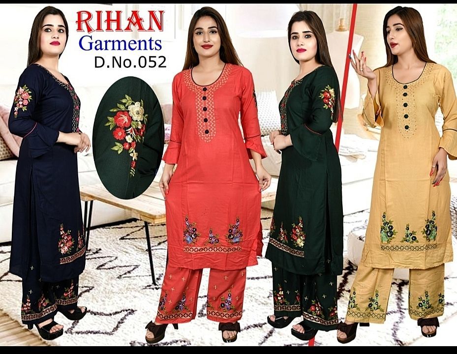 Women kurti with plajo uploaded by Rihan garments on 10/3/2020