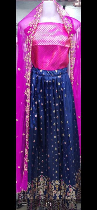 Banaras pattu stiched lehanga and Blouse unstitched with dupatta uploaded by business on 1/24/2022