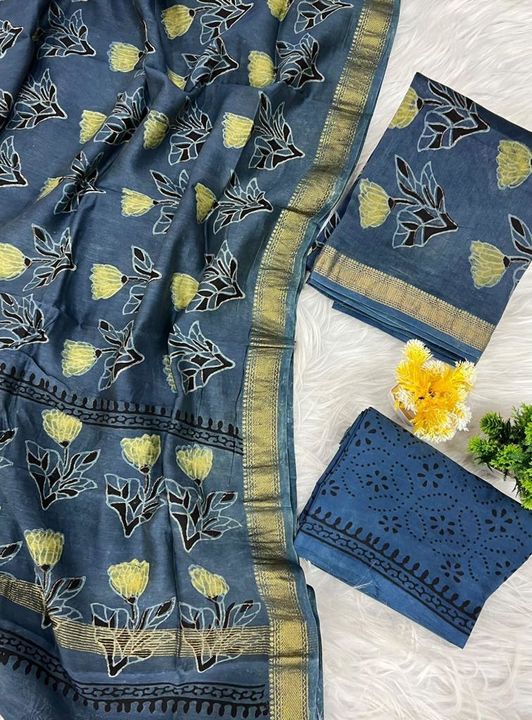 Post image 📞8619397220
https://wa.me/918619397220?text=hello

Ajrakha is ajrakh print suits comes in stunning blue color made up of organic colors considering..
🌻 *Pure Maheshwari Silk Suits Along With Maheshwari Silk Dupatta* 🌻

🍁 *Dabu Ajrakh Print* 🍁

🔸💯% Hand Crafted
🔸Natural Vegetable Dye☘️

➡️Top :- 2.50 Mtr. (Maheshwari Silk)
➡️Dupatta :- 2.50 Mtr. (Maheshwari Silk)
➡️Bottom :- 2.50 Mtr. (Cotton)
(Approx) 



. 
. 
. 
. 
. 
. 
. 
. 
. 
.
#ajrakh #ajrakhprints #ajrakhlove #cotton #handblockprint #ajrakhsaree #chanderi #blockprinting #saree #handloom #handblockprinted #sareepact #madeinindia #cottonsaree #fashion #mulmul #handmade #kalamkari #onlineshopping #ajrakhdupatta #dupatta #handcrafted #ajrakhfabric #modalsilk #bagruprint #sareespeak #ajrak #sustainablefashion #vocalforlocal #bhfyp