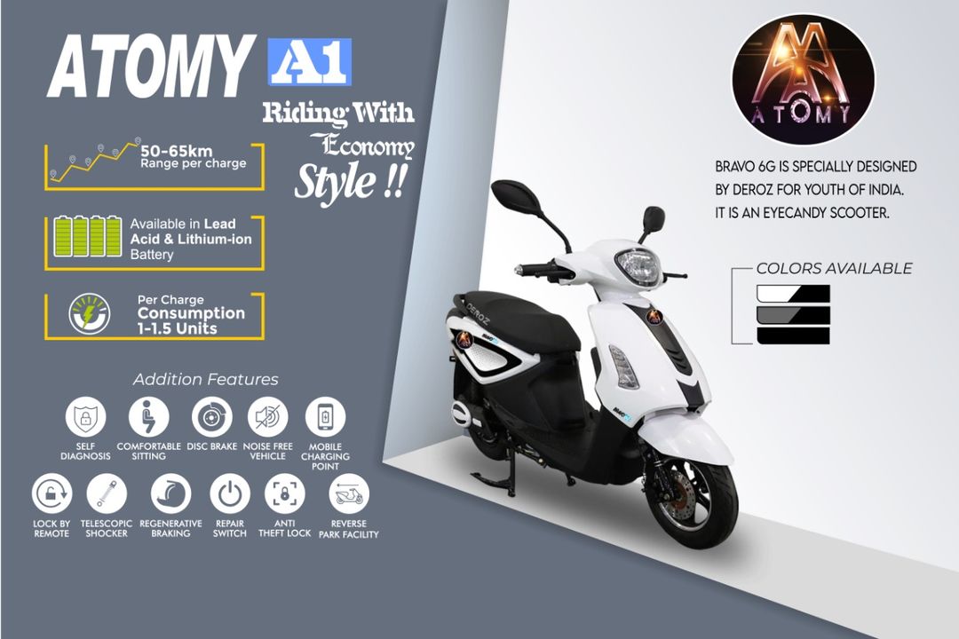 Ev scooter uploaded by ATOMY GLOBAL PVT LTD on 1/24/2022